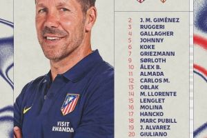 马竞主场对阵塞维利亚大名单：格列兹曼领衔，巴里奥斯缺席